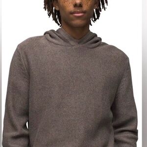 Men's Prana North Loop Hopded Brown Sweater